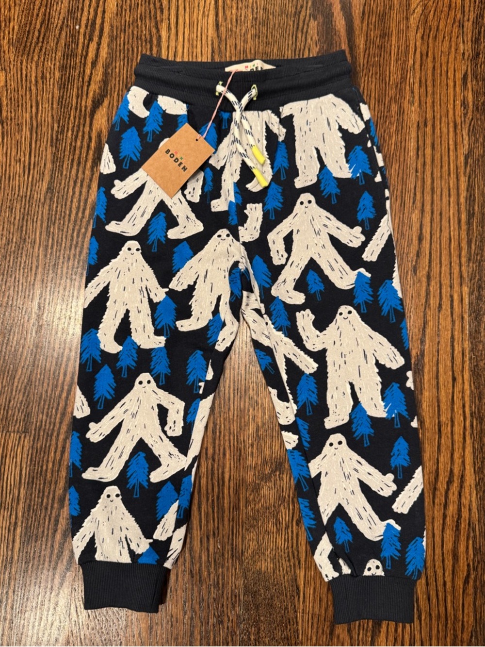 NWT! Mini Boden Yeti Print Cotton Joggers
